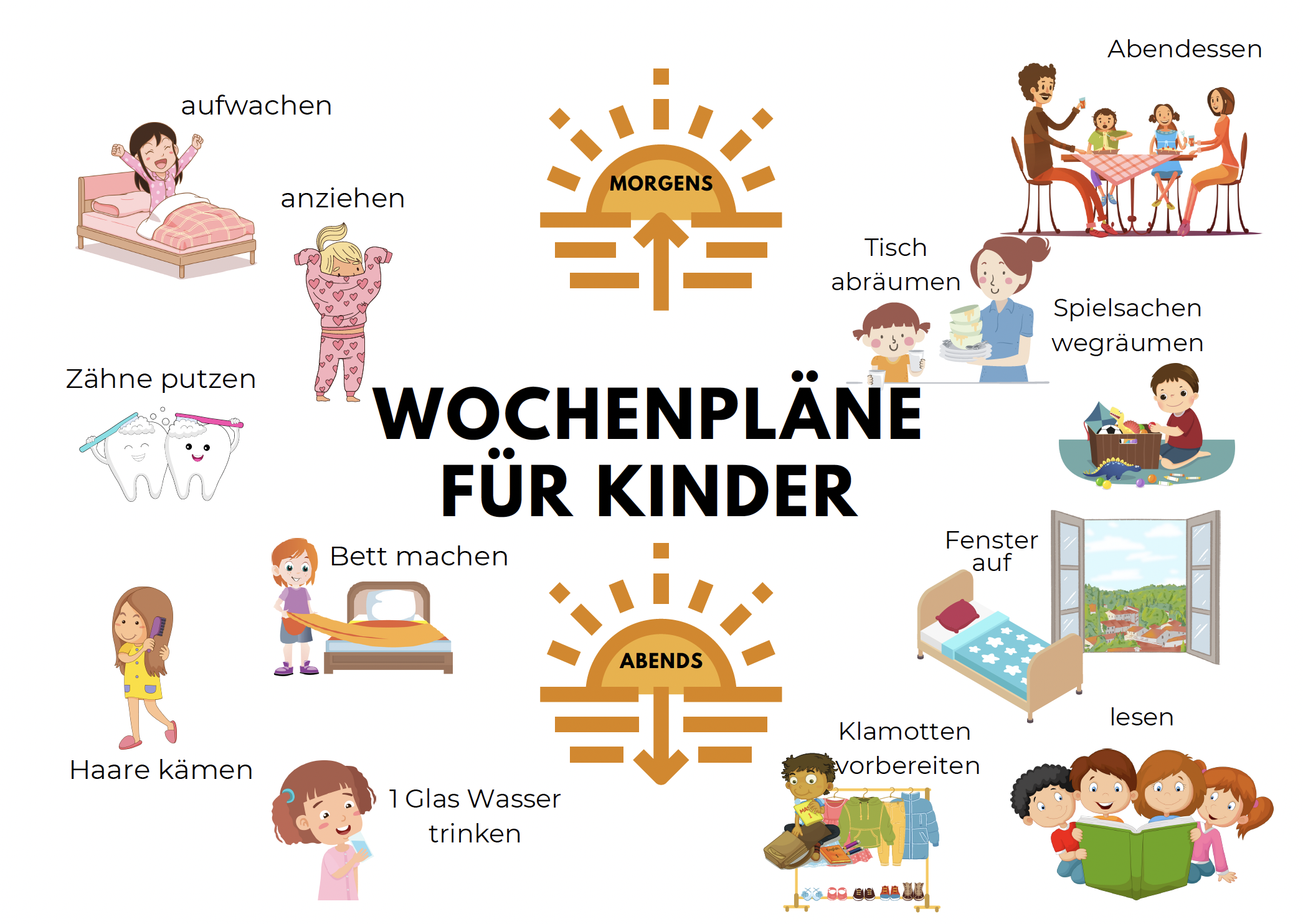 Wochenplan für Kinder gratis Download