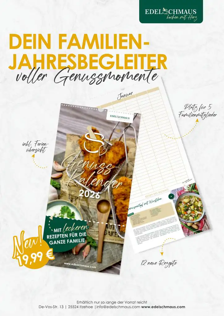 Genuss Kalender 2026 von Edelschmaus Genuss Kalender 2026 von Edelschmaus
