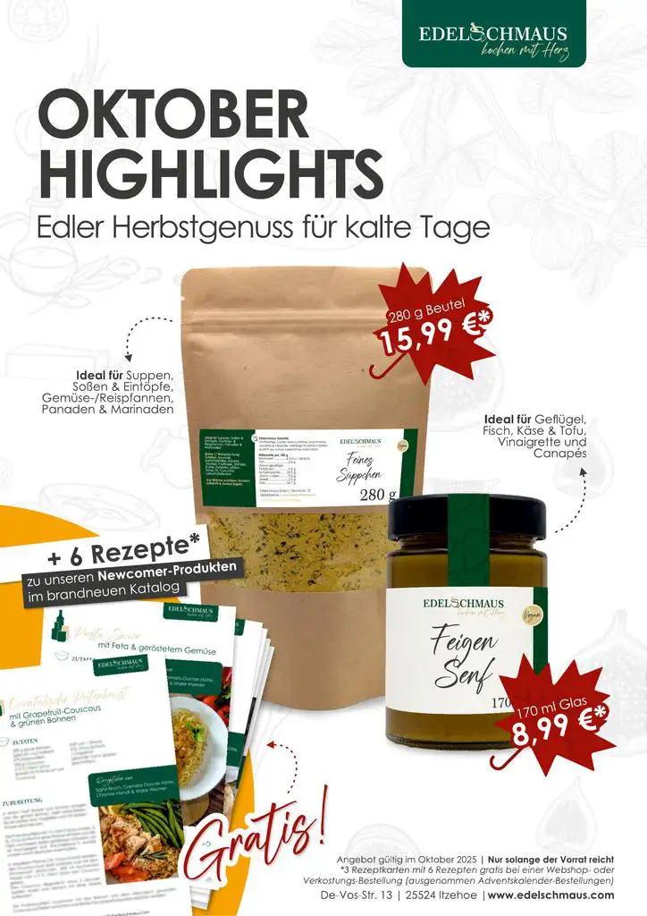 Oktober Angebote von Edelschmaus Oktober Angebote von Edelschmaus
